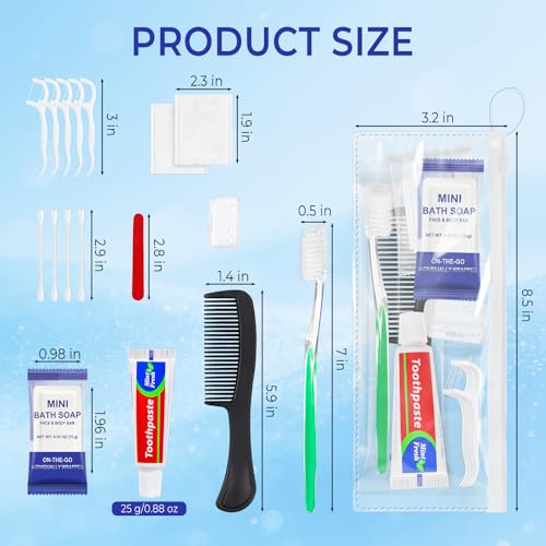 10 Sets Personal Hygiene Kit Bulk,Green 9-in-1 Travel Size - Image 5