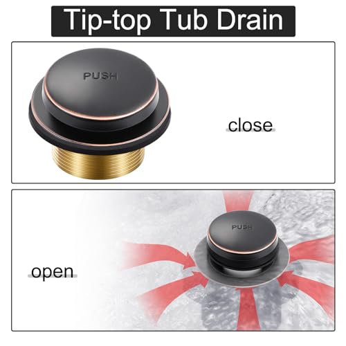Tub Drain Kit with Bathtub Drain Stopper (Oil Rubbed Bronze) - Image 4