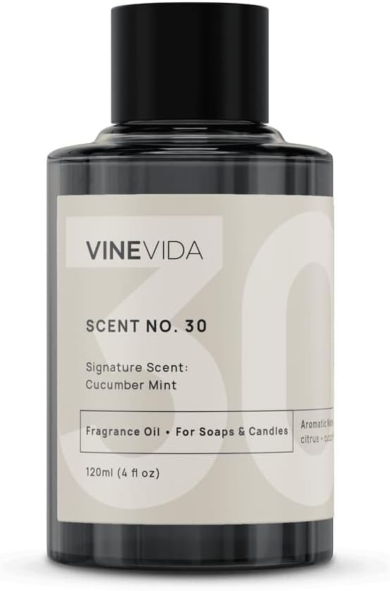 VINEVIDA [4oz] Cucumber Mint Fragrance Oil for Candle Making and Soap Making - Premium Candle Scents for Soy Candles