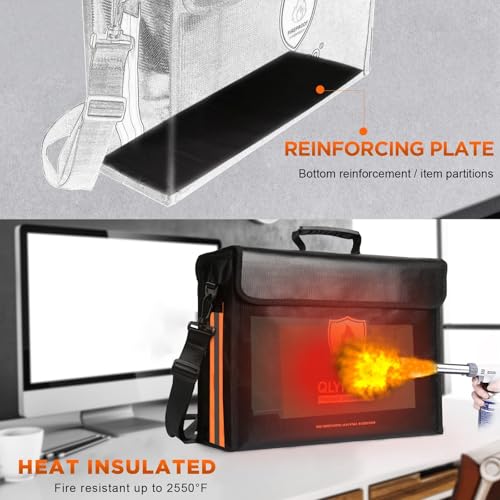 Large Fireproof Bag for Documents, Fire Safe Box for 3-Ring - Image 6