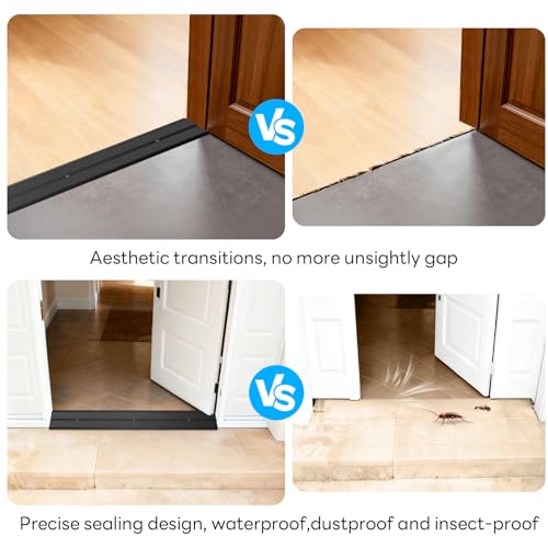 4"W 0.1"H 36"L Flat Profile Aluminum Door Threshold, Metal - Image 7