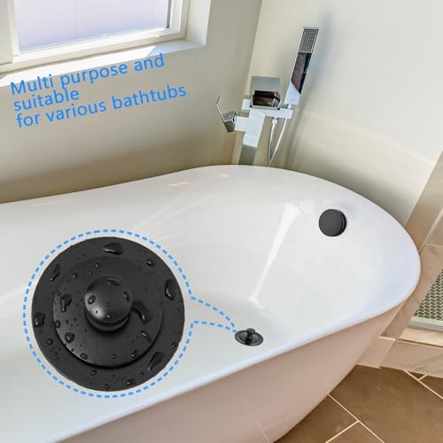 (1 Pack) Yariwiz 1-1/2" Matte Black Bathtub Tub Drain Kit - Image 4