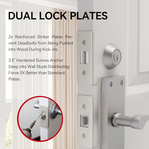 5 Pieces Door Frame Reinforcement Kit, Anti Kick Strike in Door - Image 5