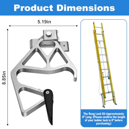 Aluminum Extension Ladder Locks for Werner 28-11 Rung Lock Kit - Image 3