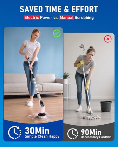 Dovety Electric Spin Scrubber, Extendable Handle - Image 8