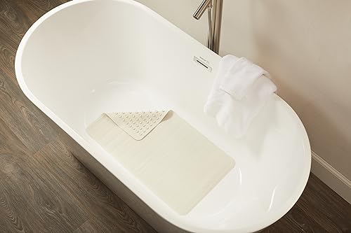 Rubbermaid Commercial Products Safti-Grip Bath Mat, Large, White, Suction-Backed, for Commercial/Residential Use for Home/Hotel/Shower/Bathtub