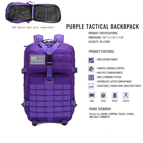 Military Tactical Backpack 45L Men Women Bug Out Bag Molle - Image 5