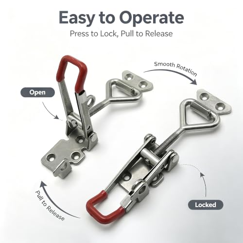 Stainless Steel Draw Latch, Self-Locking Adjustable Toggle Latch - Image 6