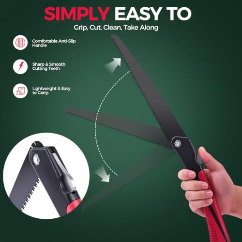 Folding Saw, 10inch Hand Saw for Wood Cutting and Pruning Saw - Image 4