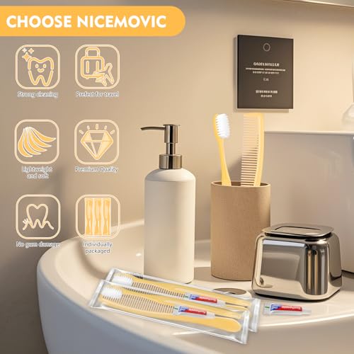 NICEMOVIC 150 Pack Disposable Toothbrushes Bulk | Travel Essentials - Image 5