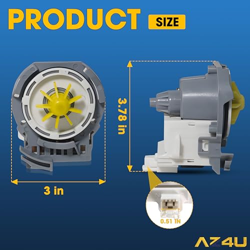 AZ4U Dishwasher Drain Pump Motor For Whirlpool WDF520PADW - Image 3