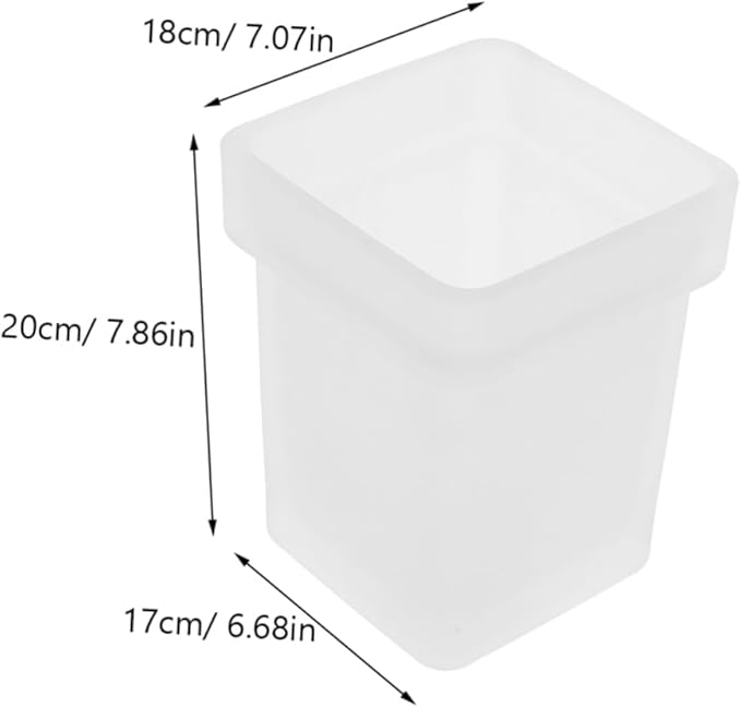 CANIGHT Square Toilet Bowl Brush Holder Cup Frosted Ceramic Bathroom Scrubber Compact Storage for Household Cleaning Suitable for Small Spaces