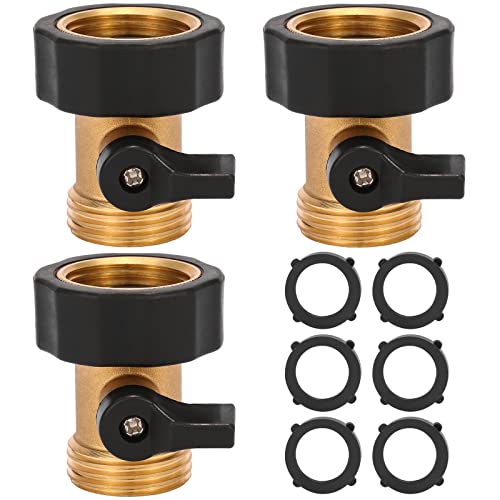 3 Pack 3/4" Brass Garden Hose Shut Off Valve - Image 2
