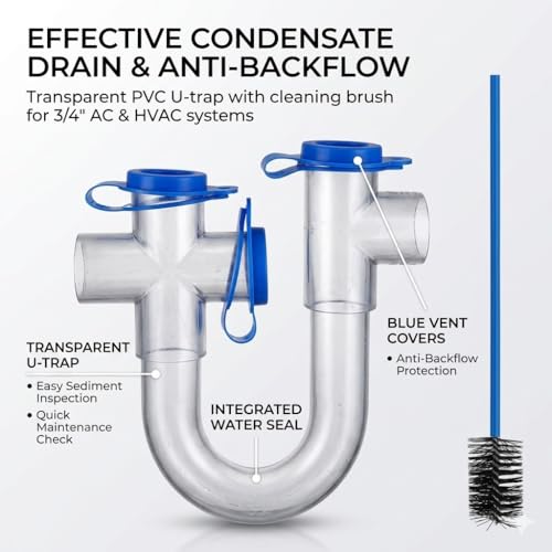3/4" Standard Condensate Trap with 17" Cleaning Brush PVC - Image 5