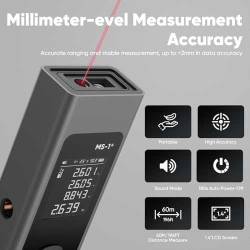 2-in-1 Laser Measure & Line Laser 196 FT - Distance Meter - Image 3