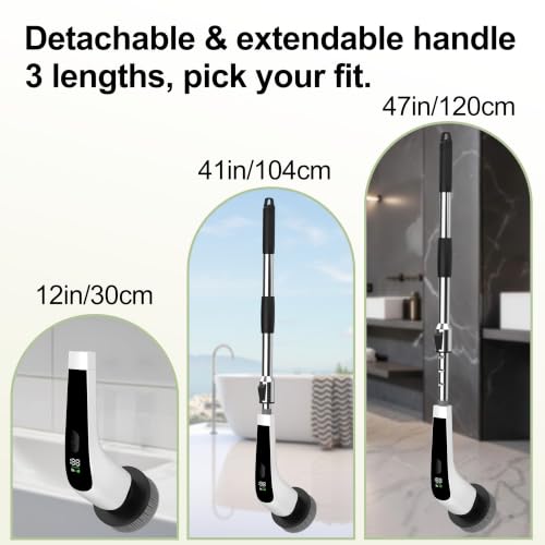 Electric Spin Scrubber, Bathroom Scrubber LED Digital Display - Image 4