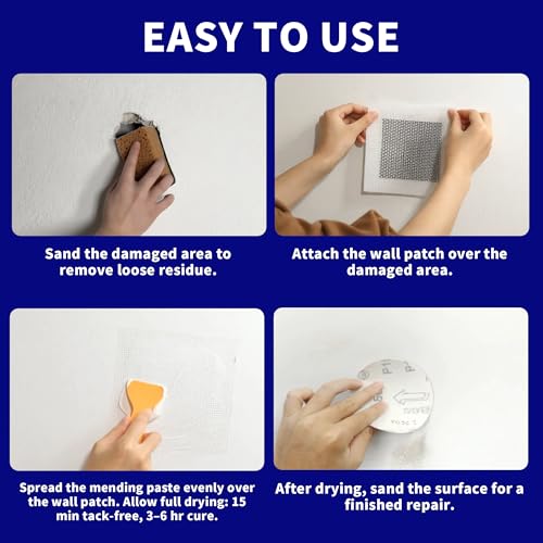 Drywall Repair Patch Kit, Self-Adhesive Aluminum Patches, 13 Pcs - Image 5
