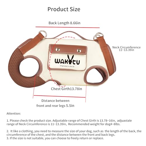 Wakytu Dog Lift Harness Dog Carrier Sling for Small Dogs & Cats,S - Image 6
