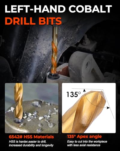 19 Piece Easy Out Screw Extractor Set and Left Hand Drill - Image 5