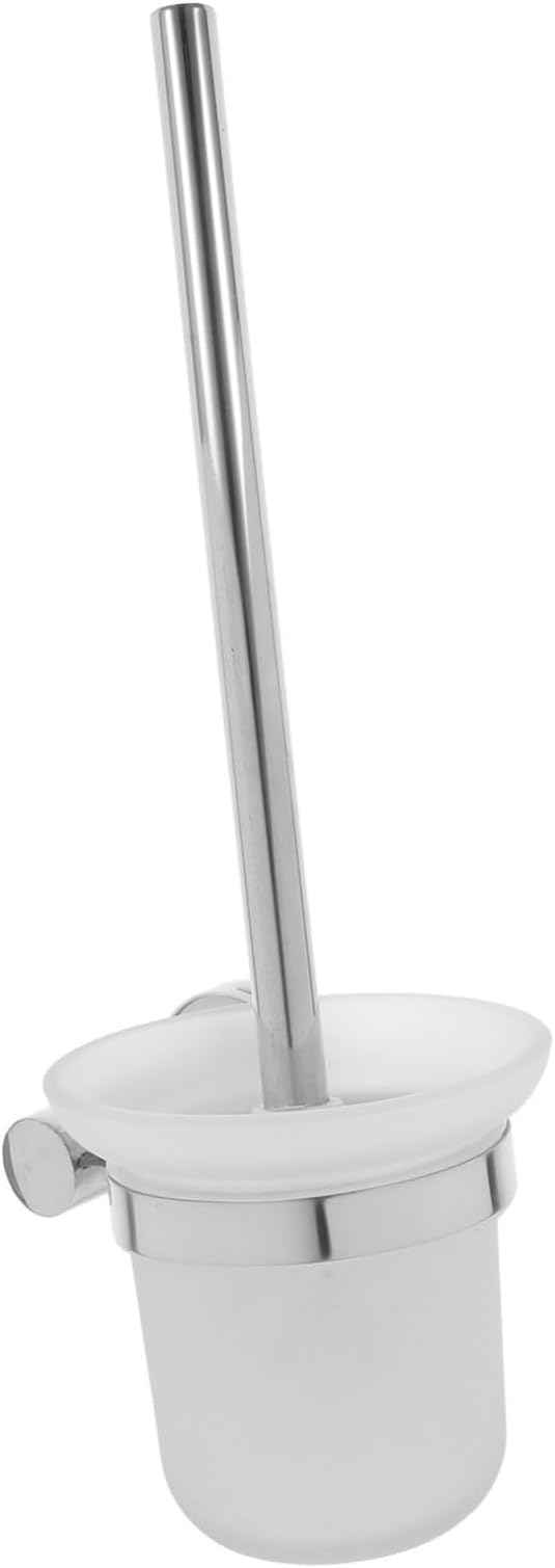 Elegant Stainless Steel Toilet Brush Holder Wall-Mounted Long Handle Bathroom Accessory