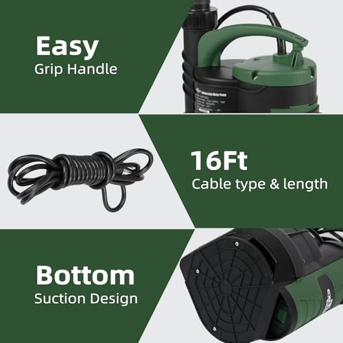 1HP 3500GPH Submersible Sump Pump with Build-in Float Switch - Image 7