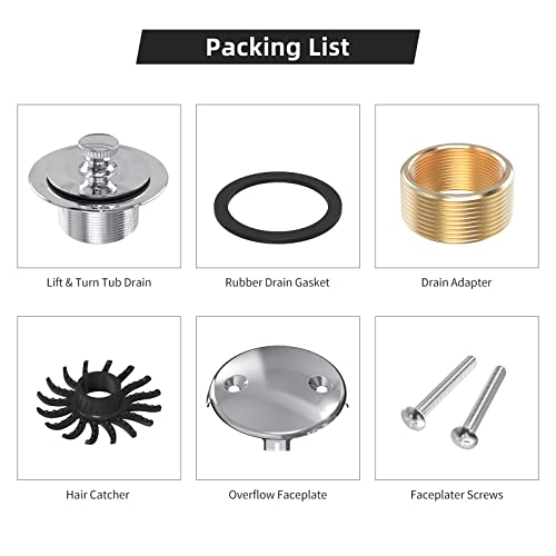 Citymoor Bathtub Drain Kit with Two-Hole Overflow | Beauty & Personal - Image 8