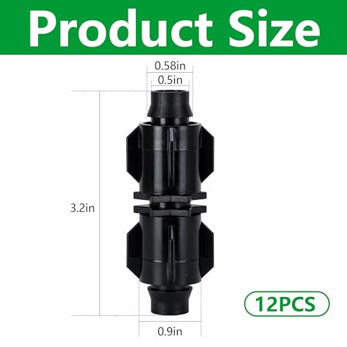 12 Pcs ABS Drip Irrigation Coupling, Quick Connect Tubing - Image 4