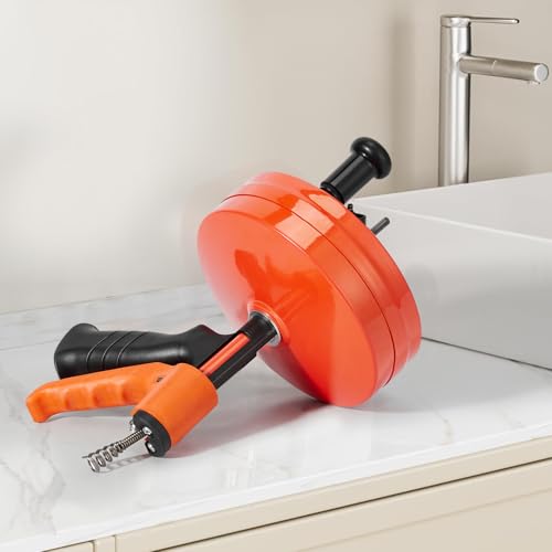 50 FT Drain Snake, Heavy Duty Sewer Snake, Auto-Feed Drain Auger - Image 3