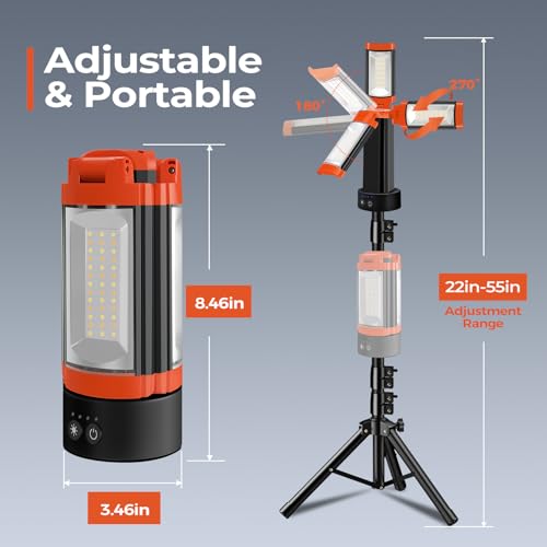 Rechargeable 12000mAh Camping Light with Adjustable Stand - Image 8