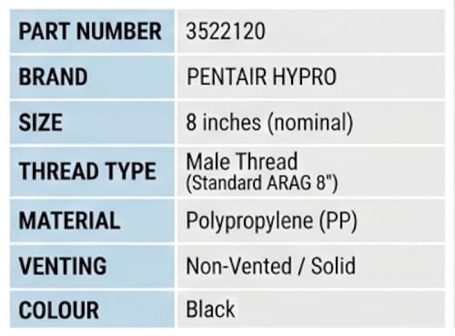 PENTAIR HYPRO 3522120 ARAG 8" Male-Threaded Solid Tank Lid - Image 5