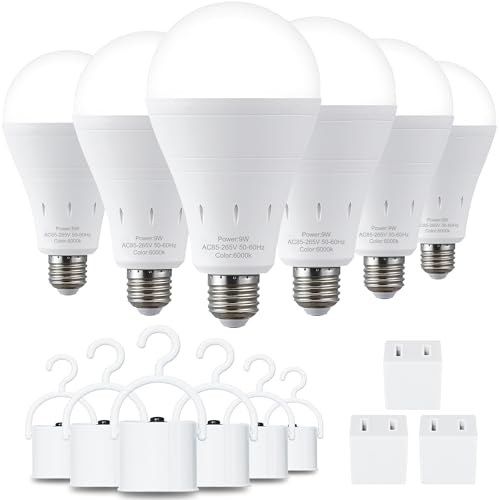 6 Pack Rechargeable Emergency Light Bulbs, Battery Powered - Image 2