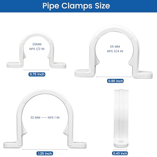 20 Set PVC Conduit Pipe Strap Clamps Φ32 MM,Two Hole Plastic Pipe - Image 3