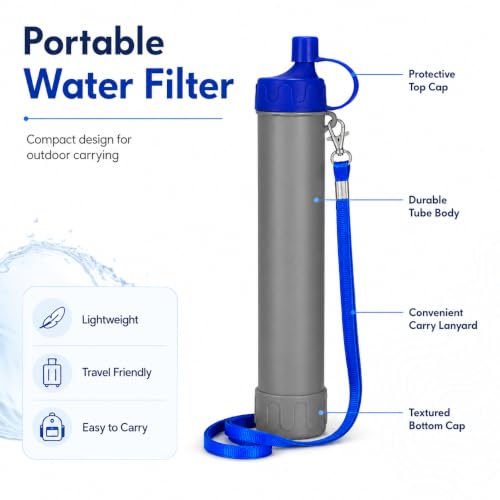 Portable Water Filter Straw, Personal Survival Water - Image 3
