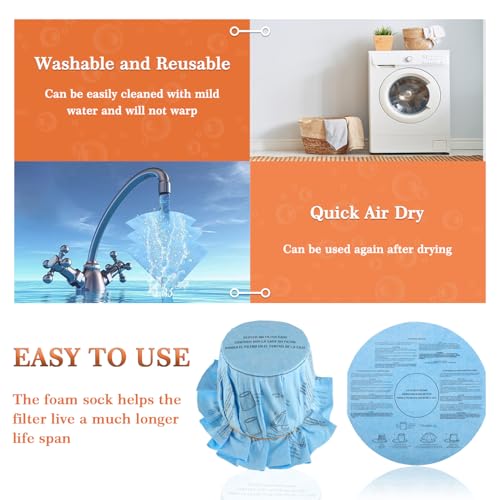 6Pack Reusable Wet/Dry Filter VF2002 90107 For Most Vacuum - Image 5