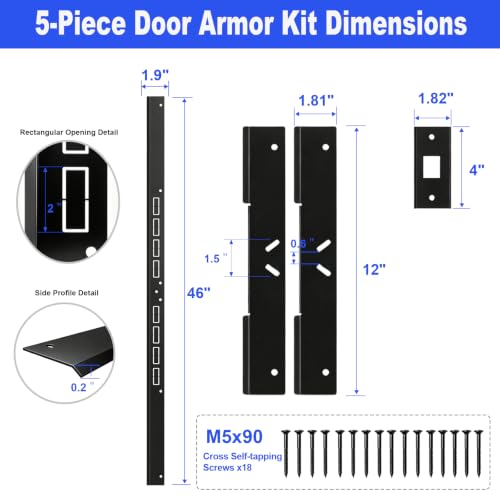 5-Piece Door Frame Reinforcement Kit, Anti Kick in Door Security - Image 3