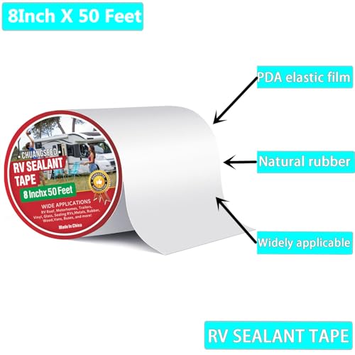 RV Roof Tape White, 8 Inch X 50 Feet - Image 3