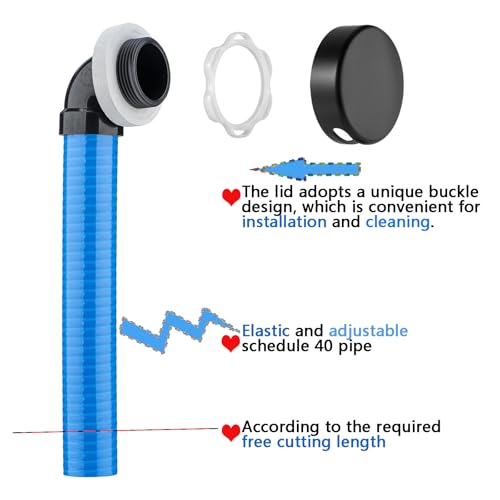 (1 Pack) Yariwiz 1-1/2" Matte Black Bathtub Tub Drain Kit - Image 5