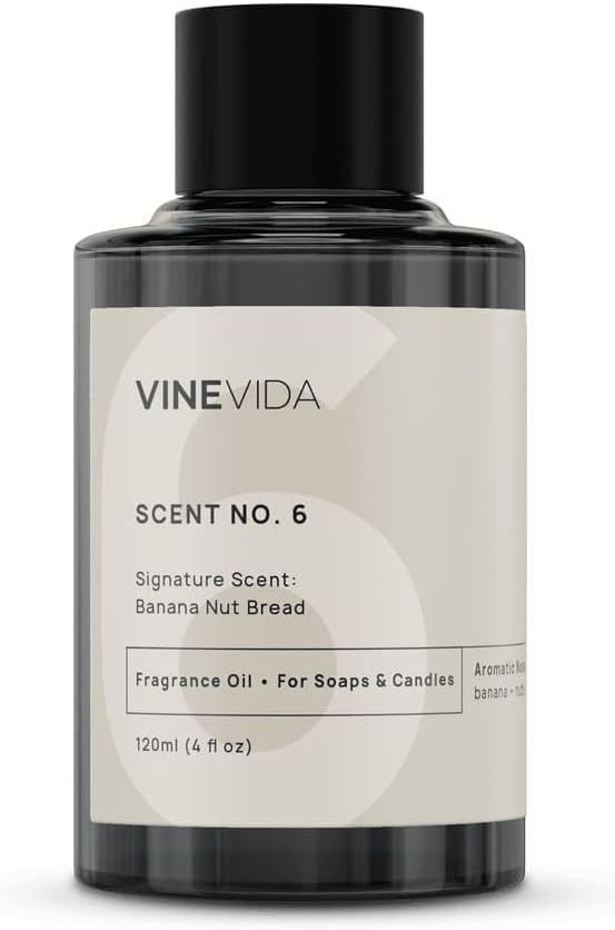 VINEVIDA [4oz] Banana Nut Bread Fragrance Oil for Soap Making Scents for Candle Making, Perfume Oils, Soy Candles, Bath Bombs, Massage Oil, Linen Spray Air Freshener, Laundry Balls Freshies