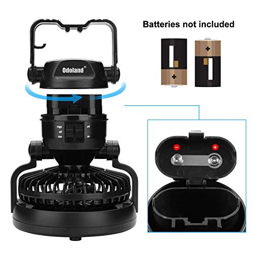 Odoland Portable LED Camping Lantern with Ceiling Fan - Image 3
