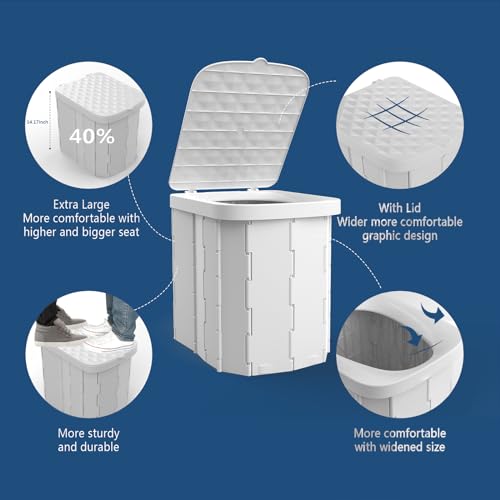 XL Portable Toilet for Adults & Kids, Extra Large Camping Toilet - Image 5