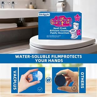 48PACK Toilet Cleaning Tablets Set - 16 Effervescent Toilet Bowl Cleaners Tablets + 32 White Blue Toilet Tank Tablets, Double-Action Formula for Stain, Water Deposit Removal