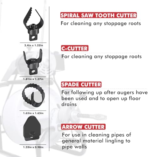 Drain Snake Drill Attachments,8-Piece Drain Cleaner - Image 3