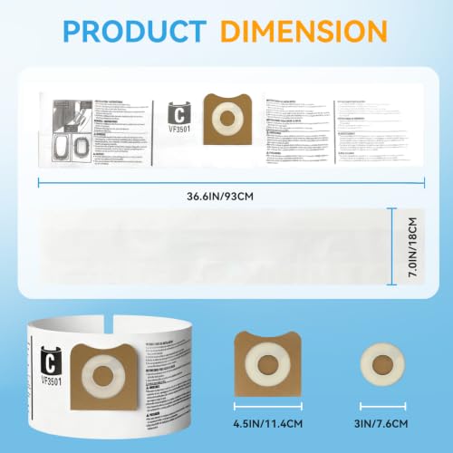 20 Pack VF3501 Vacuum Bags Fit For Rigid 4 Gallon Shop Vec Wet - Image 5