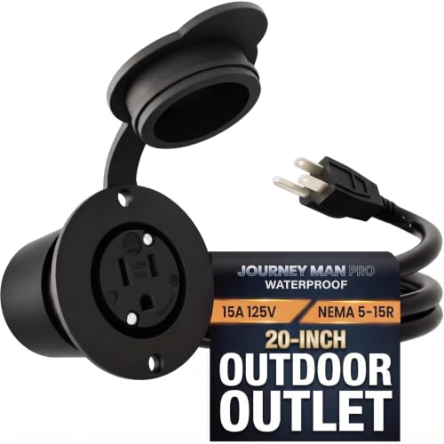 5279 GCR1 Outdoor Waterproof Outlet Kit, 15A 125V, Black - Image 2