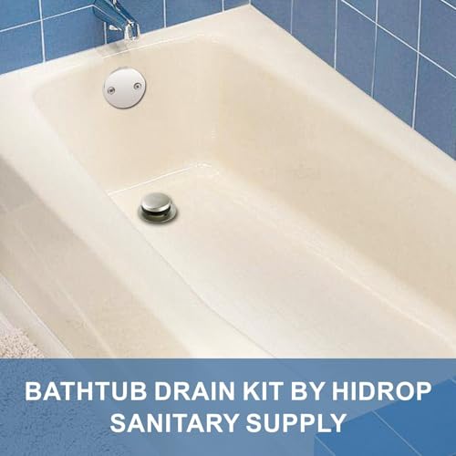 Brushed Nickel Tip Toe Tub Drain Trim Set, 2-Hole Overflow - Image 3