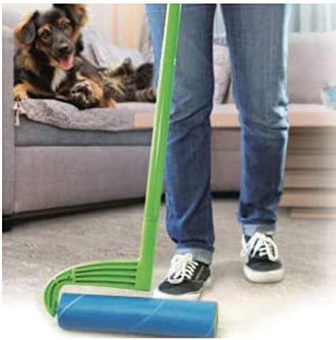 Leo Large 10-Inch Wide Lint Roller Refills 325 Sheets with extendable Handle to 45 inch for Lint Removers Household Cleaning Easily Remove Pet Hair Dust and Debris from Floors Carpets and Furniture