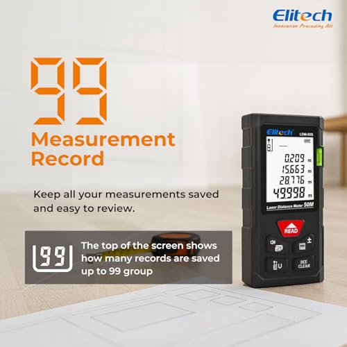 Elitech Laser Tape Measure, 165ft Laser Distance Meter - Image 7