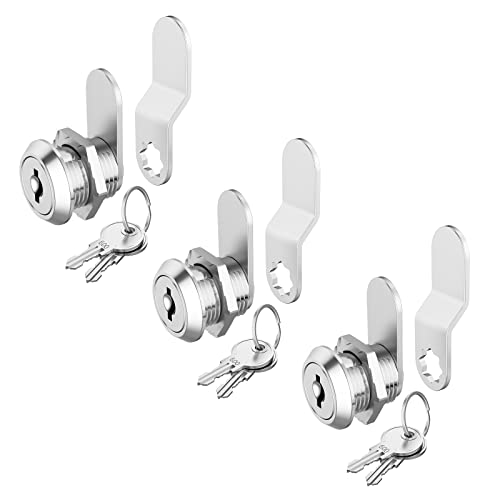 3 Pack Cabinet Locks with Keys, 5/8" Cam Lock keyed Alike - Image 2