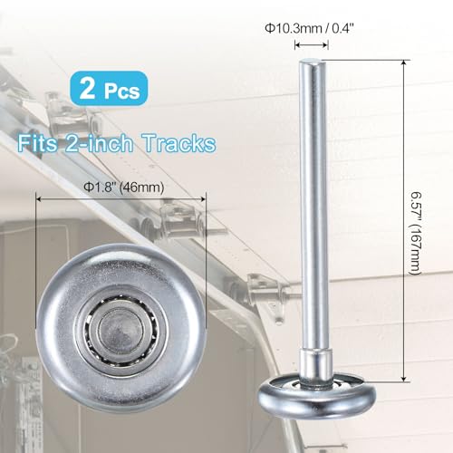 uxcell 2pcs 1.8" Steel Garage Door Rollers for 2" Garage Track 7" - Image 4