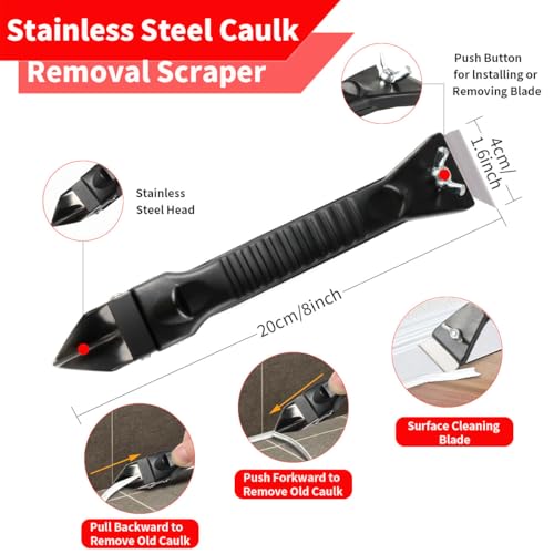 Caulk Gun Kit, Caulking Gun No Drip with 3 Silicone | Home Repair - Image 3